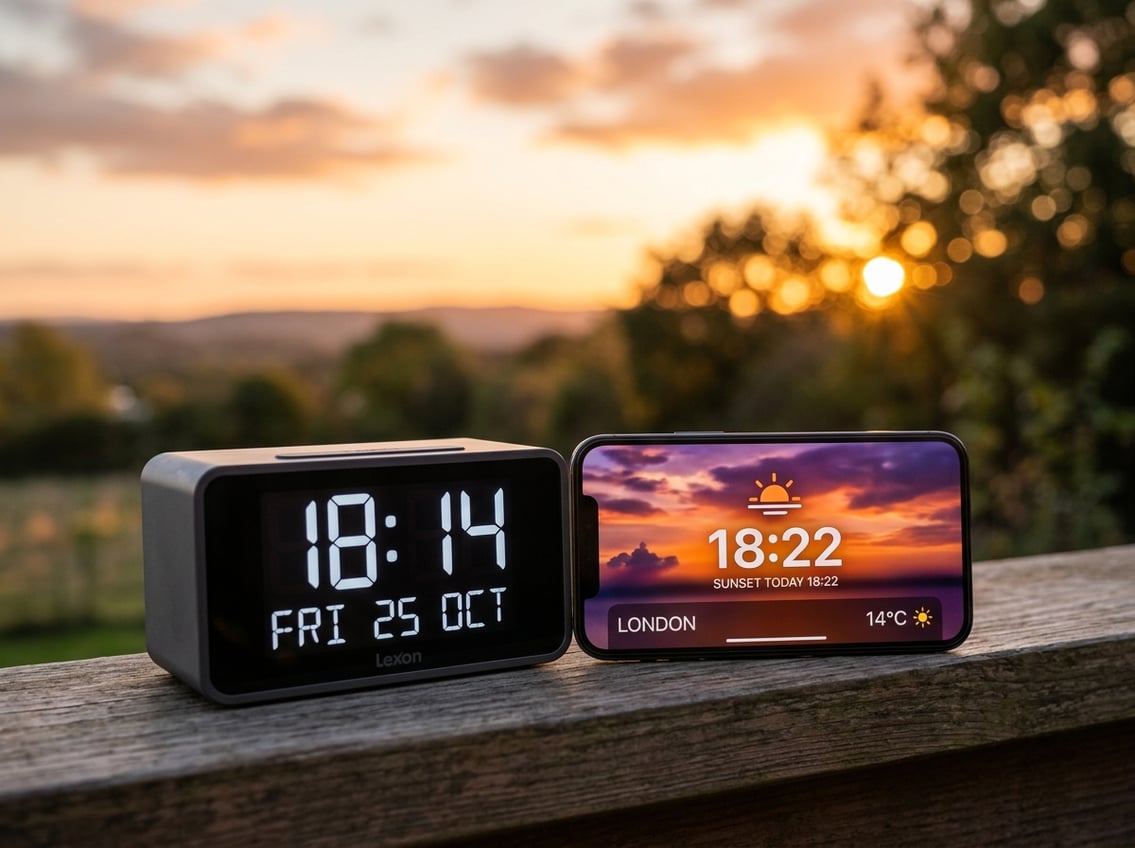 Sådan finder du solnedgang og aktuel tid lige nu